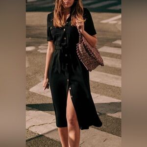 Sezane Jeannette Black Dress size 46 / 14